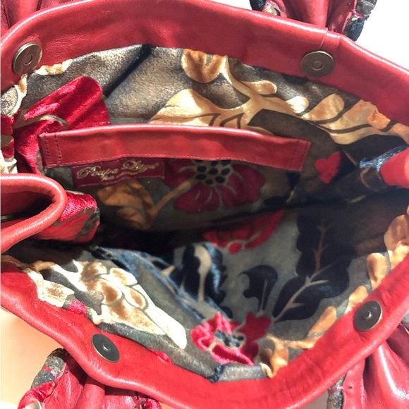 Poupa litza. Red Leather Women's Bag - Picture 7 of 7